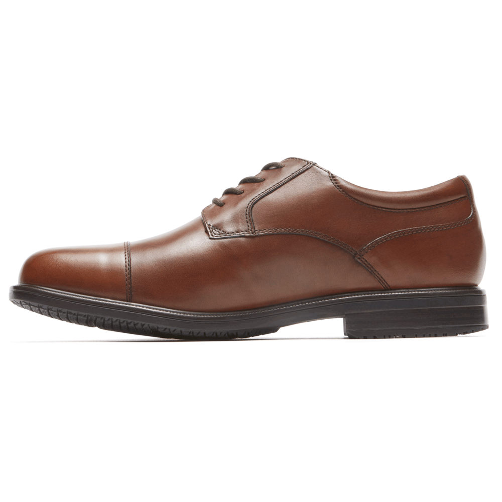 Rockport Mens Dress Shoes Brown - Essential Details II Cap Toe - UK 971-WHUMOL